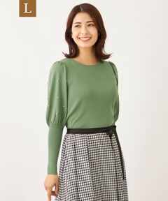 TO BE CHIC (大きいサイズ) / トゥー ビー シック (オオキイサイズ) その他トップス | 【L】ドットパールスリーブ ニット