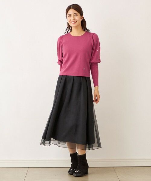 TO BE CHIC (大きいサイズ) / トゥー ビー シック (オオキイサイズ) その他トップス | 【L】ドットパールスリーブ ニット | 詳細4