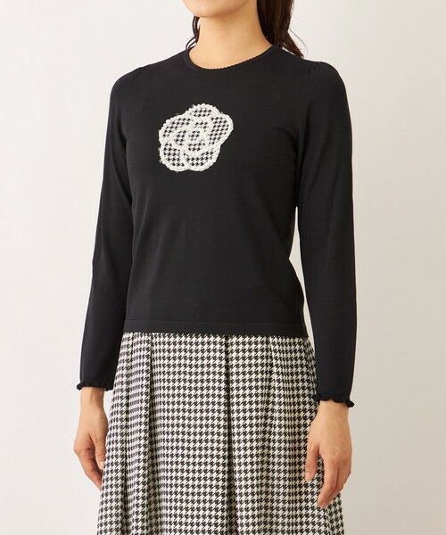 TO BE CHIC (大きいサイズ) / トゥー ビー シック (オオキイサイズ) その他トップス | 千鳥カメリアモチーフ ニット | 詳細5