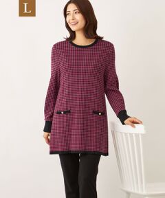 TO BE CHIC (大きいサイズ) / トゥー ビー シック (オオキイサイズ) その他トップス | 【L】千鳥　ニットチュニック