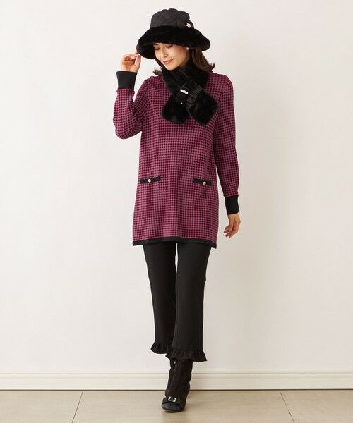 TO BE CHIC (大きいサイズ) / トゥー ビー シック (オオキイサイズ) その他トップス | 【L】千鳥　ニットチュニック | 詳細2