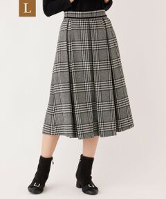 TO BE CHIC (大きいサイズ) / トゥー ビー シック (オオキイサイズ) ロング・マキシ丈スカート | 【L】グレンチェック タックスカート