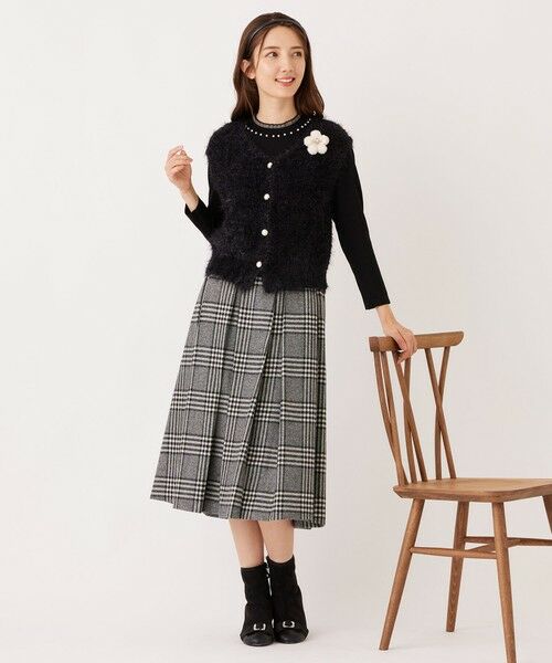 TO BE CHIC (大きいサイズ) / トゥー ビー シック (オオキイサイズ) ロング・マキシ丈スカート | 【L】グレンチェック タックスカート | 詳細1