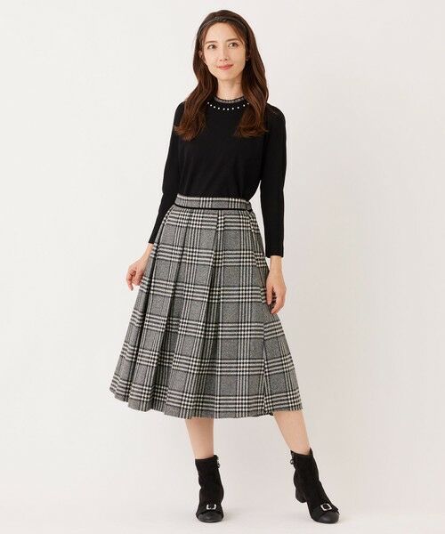 TO BE CHIC (大きいサイズ) / トゥー ビー シック (オオキイサイズ) ロング・マキシ丈スカート | 【L】グレンチェック タックスカート | 詳細2