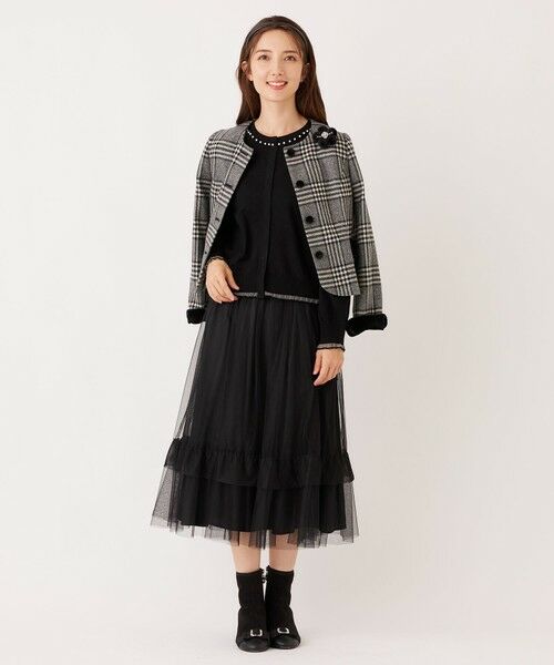 TO BE CHIC (大きいサイズ) / トゥー ビー シック (オオキイサイズ) ロング・マキシ丈スカート | 【L】チュールヘムボーダー フレアスカート | 詳細4