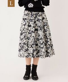TO BE CHIC (大きいサイズ) / トゥー ビー シック (オオキイサイズ) ロング・マキシ丈スカート | 【L】アブストラクトフローラル スカート