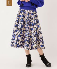 TO BE CHIC (大きいサイズ) / トゥー ビー シック (オオキイサイズ) ロング・マキシ丈スカート | 【L】アブストラクトフローラル スカート