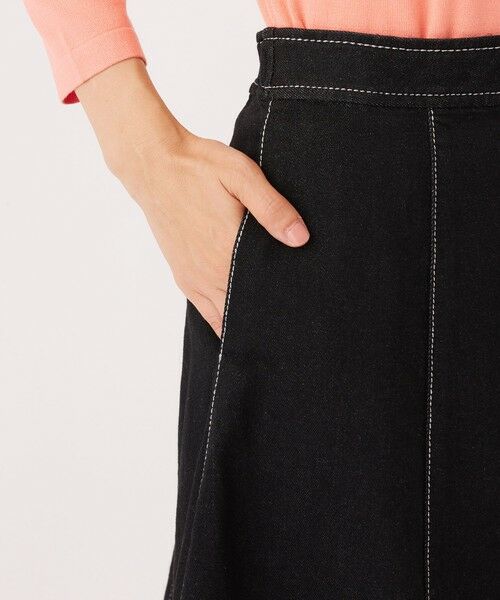 TO BE CHIC (大きいサイズ) / トゥー ビー シック (オオキイサイズ) ロング・マキシ丈スカート | 【L】ブラックデニム フレアスカート | 詳細5