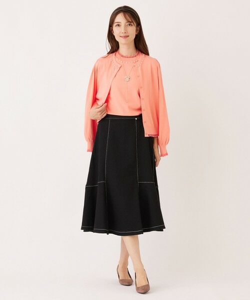 TO BE CHIC (大きいサイズ) / トゥー ビー シック (オオキイサイズ) ロング・マキシ丈スカート | 【L】ブラックデニム フレアスカート | 詳細1