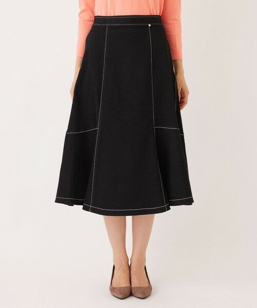 TO BE CHIC (大きいサイズ) / トゥー ビー シック (オオキイサイズ) ロング・マキシ丈スカート | 【L】ブラックデニム フレアスカート | 詳細2