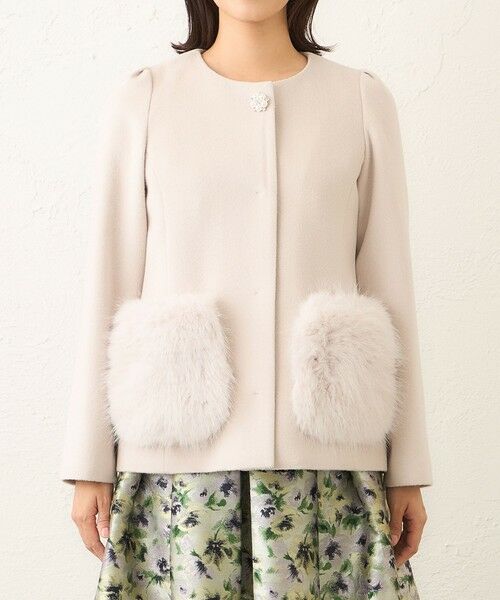 TO BE CHIC (大きいサイズ) / トゥー ビー シック (オオキイサイズ) その他アウター | 【L】ファーコンビ アンゴラウールコート | 詳細4