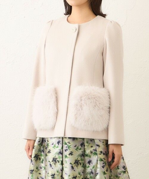 TO BE CHIC (大きいサイズ) / トゥー ビー シック (オオキイサイズ) その他アウター | 【L】ファーコンビ アンゴラウールコート | 詳細5