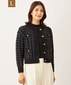 TO BE CHIC (大きいサイズ) / トゥー ビー シック (オオキイサイズ) ブルゾン | 【L】フェザー千鳥 カーディガン