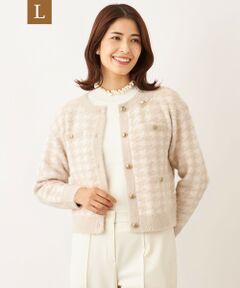 TO BE CHIC (大きいサイズ) / トゥー ビー シック (オオキイサイズ) ブルゾン | 【L】フェザー千鳥 カーディガン