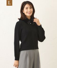 TO BE CHIC (大きいサイズ) / トゥー ビー シック (オオキイサイズ) ブルゾン | 【L】ファーコンビ ケーブルカーディガン