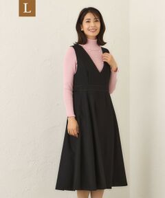 TO BE CHIC (大きいサイズ) / トゥー ビー シック (オオキイサイズ) ロング・マキシ丈ワンピース | 【L】ホームスパン ジャンパースカート