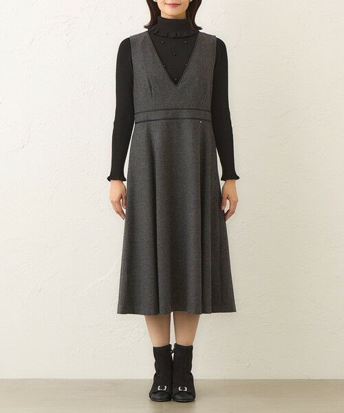 TO BE CHIC (大きいサイズ) / トゥー ビー シック (オオキイサイズ) ロング・マキシ丈ワンピース | 【L】ホームスパン ジャンパースカート | 詳細4