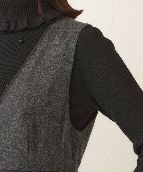 TO BE CHIC (大きいサイズ) / トゥー ビー シック (オオキイサイズ) ロング・マキシ丈ワンピース | 【L】ホームスパン ジャンパースカート | 詳細8