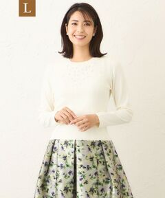 TO BE CHIC (大きいサイズ) / トゥー ビー シック (オオキイサイズ) その他トップス | 【L】フロントビジュー ニット