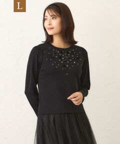 TO BE CHIC (大きいサイズ) / トゥー ビー シック (オオキイサイズ) その他トップス | 【L】フロントビジュー ニット