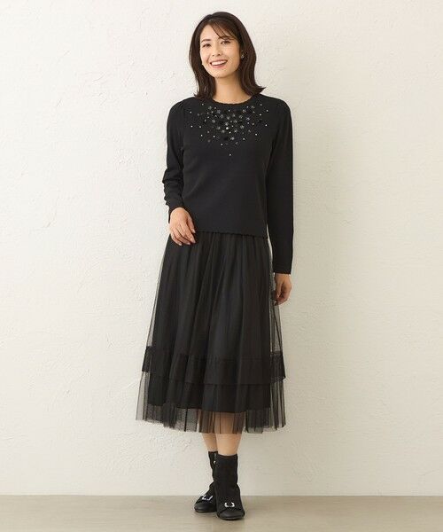 TO BE CHIC (大きいサイズ) / トゥー ビー シック (オオキイサイズ) その他トップス | 【L】フロントビジュー ニット | 詳細2