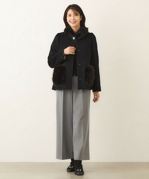 TO BE CHIC (大きいサイズ) / トゥー ビー シック (オオキイサイズ) その他パンツ | 【L】ウォームジョーゼット ワイドパンツ | 詳細2