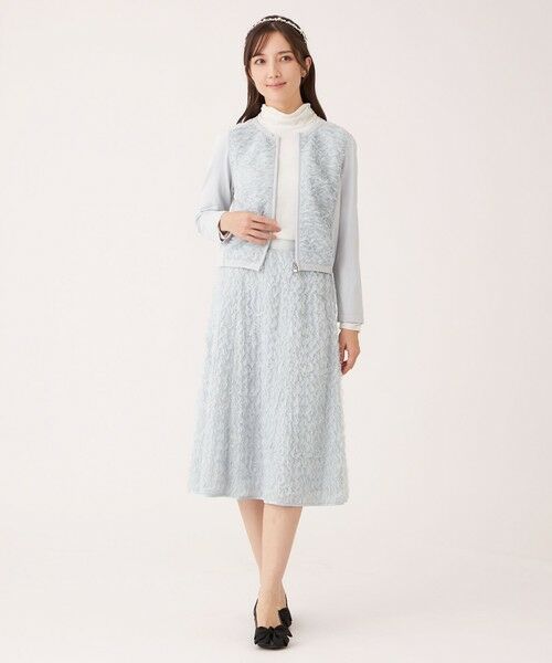 TO BE CHIC (大きいサイズ) / トゥー ビー シック (オオキイサイズ) ブルゾン | 【L】フェザー刺しゅう コンビカーディガン | 詳細2