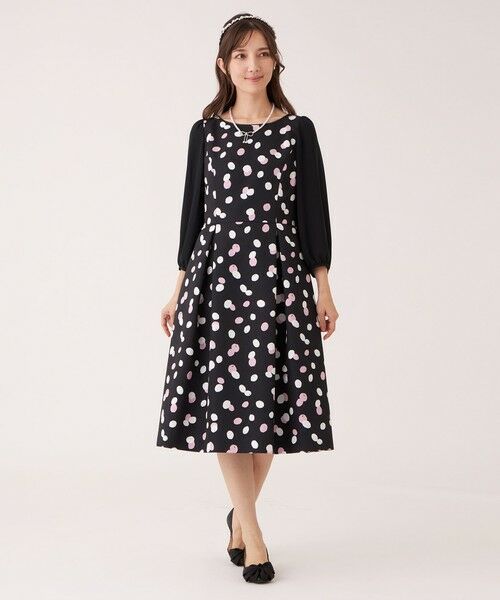 TO BE CHIC (大きいサイズ) / トゥー ビー シック (オオキイサイズ) ロング・マキシ丈ワンピース | 【L】ランダムドット ワンピース | 詳細2