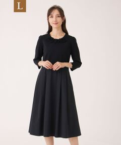 TO BE CHIC (大きいサイズ) / トゥー ビー シック (オオキイサイズ) ロング・マキシ丈ワンピース | 【L】チュールブレード ニットワンピース