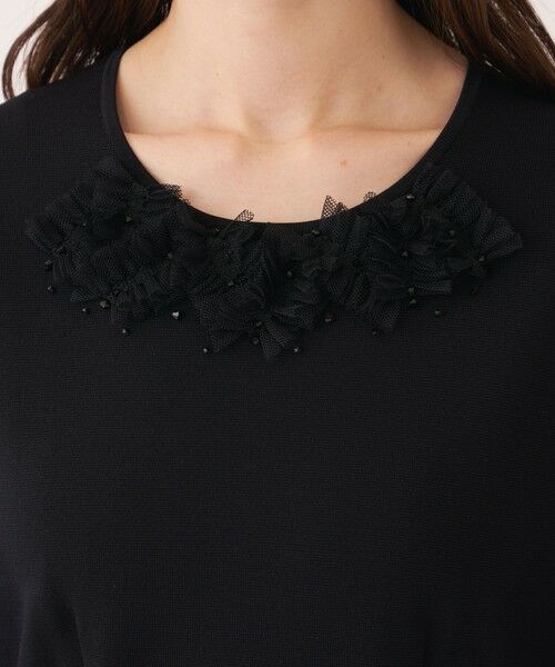 TO BE CHIC (大きいサイズ) / トゥー ビー シック (オオキイサイズ) ロング・マキシ丈ワンピース | 【L】チュールブレード ニットワンピース | 詳細7