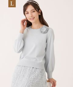 TO BE CHIC (大きいサイズ) / トゥー ビー シック (オオキイサイズ) その他トップス | 【L】ニットコサージュ プルオーバー