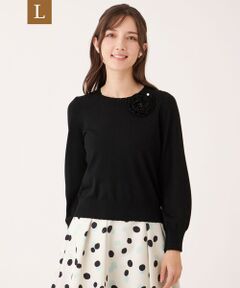 TO BE CHIC (大きいサイズ) / トゥー ビー シック (オオキイサイズ) その他トップス | 【L】ニットコサージュ プルオーバー