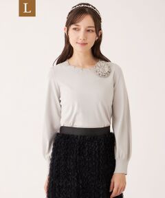 TO BE CHIC (大きいサイズ) / トゥー ビー シック (オオキイサイズ) その他トップス | 【L】ニットコサージュ プルオーバー