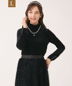 TO BE CHIC (大きいサイズ) / トゥー ビー シック (オオキイサイズ) その他トップス | 【L】シアーベロア ハイネックカットソー