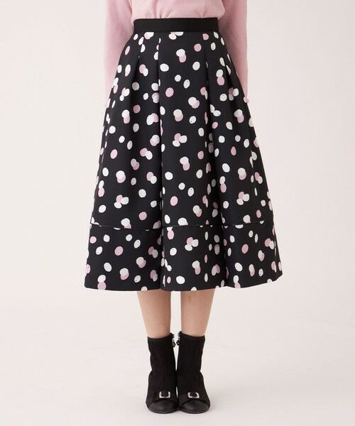 TO BE CHIC (大きいサイズ) / トゥー ビー シック (オオキイサイズ) ロング・マキシ丈スカート | 【L】ランダムドット グログランタックスカート | 詳細3