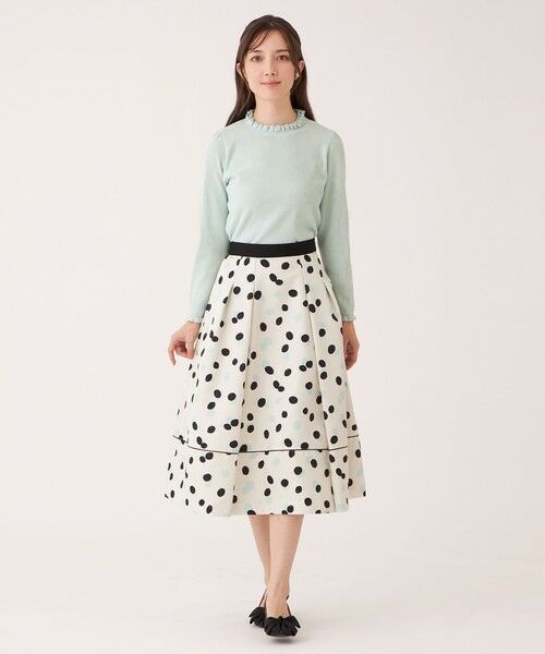 TO BE CHIC (大きいサイズ) / トゥー ビー シック (オオキイサイズ) ロング・マキシ丈スカート | 【L】ランダムドット グログランタックスカート | 詳細2