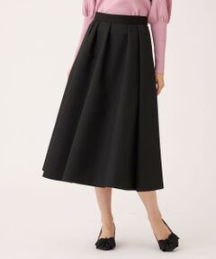 TO BE CHIC (大きいサイズ) / トゥー ビー シック (オオキイサイズ) ロング・マキシ丈スカート | 【L】ランダムタック ツイルスカート