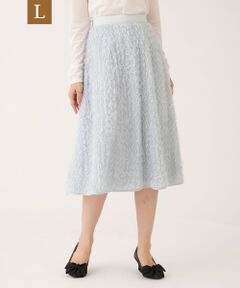 TO BE CHIC (大きいサイズ) / トゥー ビー シック (オオキイサイズ) ロング・マキシ丈スカート | 【L】フェザー刺しゅう スカート