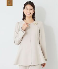 TO BE CHIC (大きいサイズ) / トゥー ビー シック (オオキイサイズ) テーラードジャケット | 【L】デュアルストレッチ ZIP チュニック