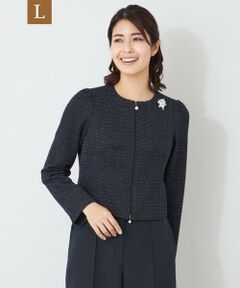 TO BE CHIC (大きいサイズ) / トゥー ビー シック (オオキイサイズ) テーラードジャケット | 【L】MIXツイード ジャケット