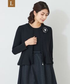 TO BE CHIC (大きいサイズ) / トゥー ビー シック (オオキイサイズ) ブルゾン | 【L】ペプラムフレア ニットジャケット