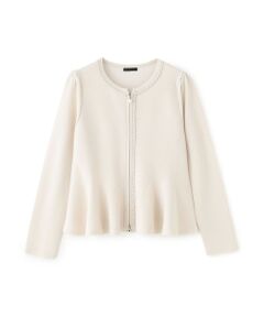 TO BE CHIC (大きいサイズ) / トゥー ビー シック (オオキイサイズ) ブルゾン | 【L】ペプラムフレア ニットジャケット