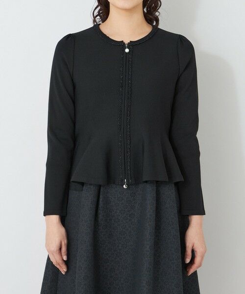 TO BE CHIC (大きいサイズ) / トゥー ビー シック (オオキイサイズ) ブルゾン | 【L】ペプラムフレア ニットジャケット | 詳細3