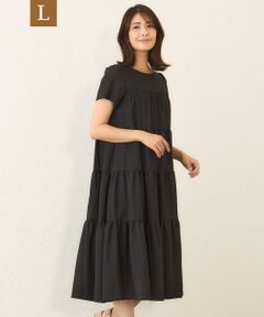 TO BE CHIC (大きいサイズ) / トゥー ビー シック (オオキイサイズ) ロング・マキシ丈ワンピース | 【WEB限定】【L】ボイルワッシャーティアード ドレス