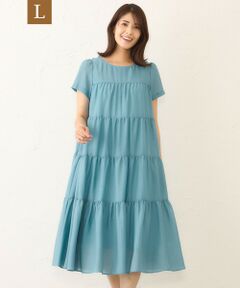 TO BE CHIC (大きいサイズ) / トゥー ビー シック (オオキイサイズ) ロング・マキシ丈ワンピース | 【WEB限定】【L】ボイルワッシャーティアード ドレス