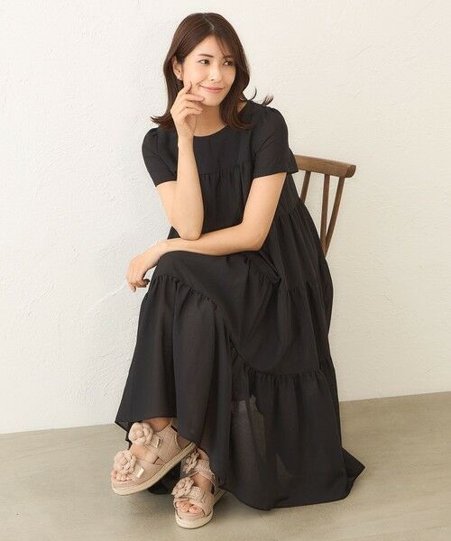 TO BE CHIC (大きいサイズ) / トゥー ビー シック (オオキイサイズ) ロング・マキシ丈ワンピース | 【WEB限定】【L】ボイルワッシャーティアード ドレス | 詳細3