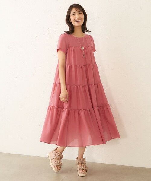 TO BE CHIC (大きいサイズ) / トゥー ビー シック (オオキイサイズ) ロング・マキシ丈ワンピース | 【WEB限定】【L】ボイルワッシャーティアード ドレス | 詳細4