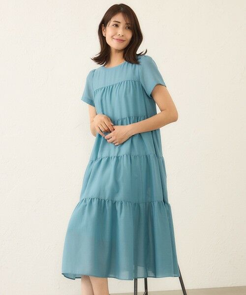 TO BE CHIC (大きいサイズ) / トゥー ビー シック (オオキイサイズ) ロング・マキシ丈ワンピース | 【WEB限定】【L】ボイルワッシャーティアード ドレス | 詳細6