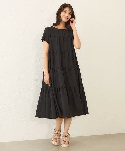 TO BE CHIC (大きいサイズ) / トゥー ビー シック (オオキイサイズ) ロング・マキシ丈ワンピース | 【WEB限定】【L】ボイルワッシャーティアード ドレス | 詳細1