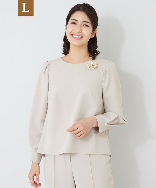 TO BE CHIC (大きいサイズ) / トゥー ビー シック (オオキイサイズ) その他トップス | 【L】デュアルストレッチバックレース ブラウス（ベージュ）